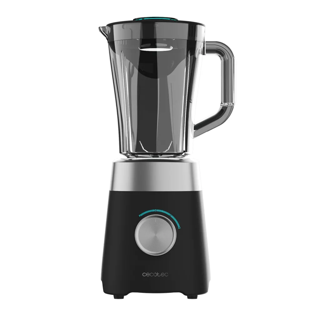 Cecotec Batidora de Vaso con Jarra de 1,5L Power Black Titanium 1300MAX B Pro. 1300W Potencia Máxima, 20000RPM, Cuchillas 4 Hojas de Titanio, 2 Velocidades + Función Pulse, Pica Hielo Fácil