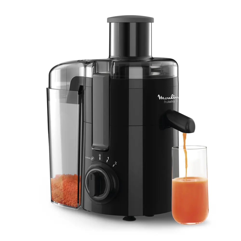 Moulinex Frutelia JU370810 - Licuadora 350 W, gran diámetro de apertura, diseño compacto, 2 velocidades, filtro de acero inoxidable, depósito de 950 ml, piezas extraíbles aptas para lavavajillas