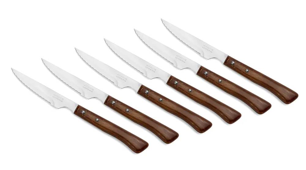 Arcos Juego Chuleteros Mango Madera 110 mm