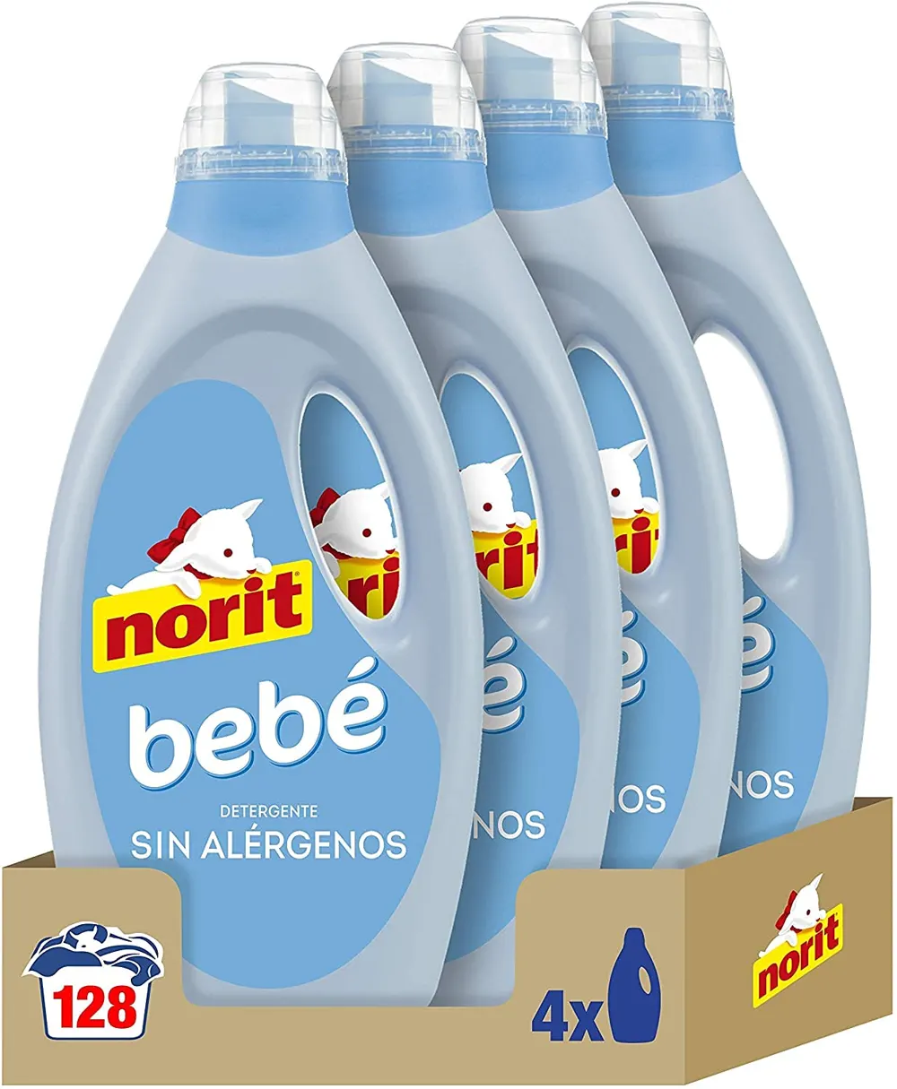 Norit - Bebé Detergente Líquido Ropa Bebé Pack 4 x 1125 ml