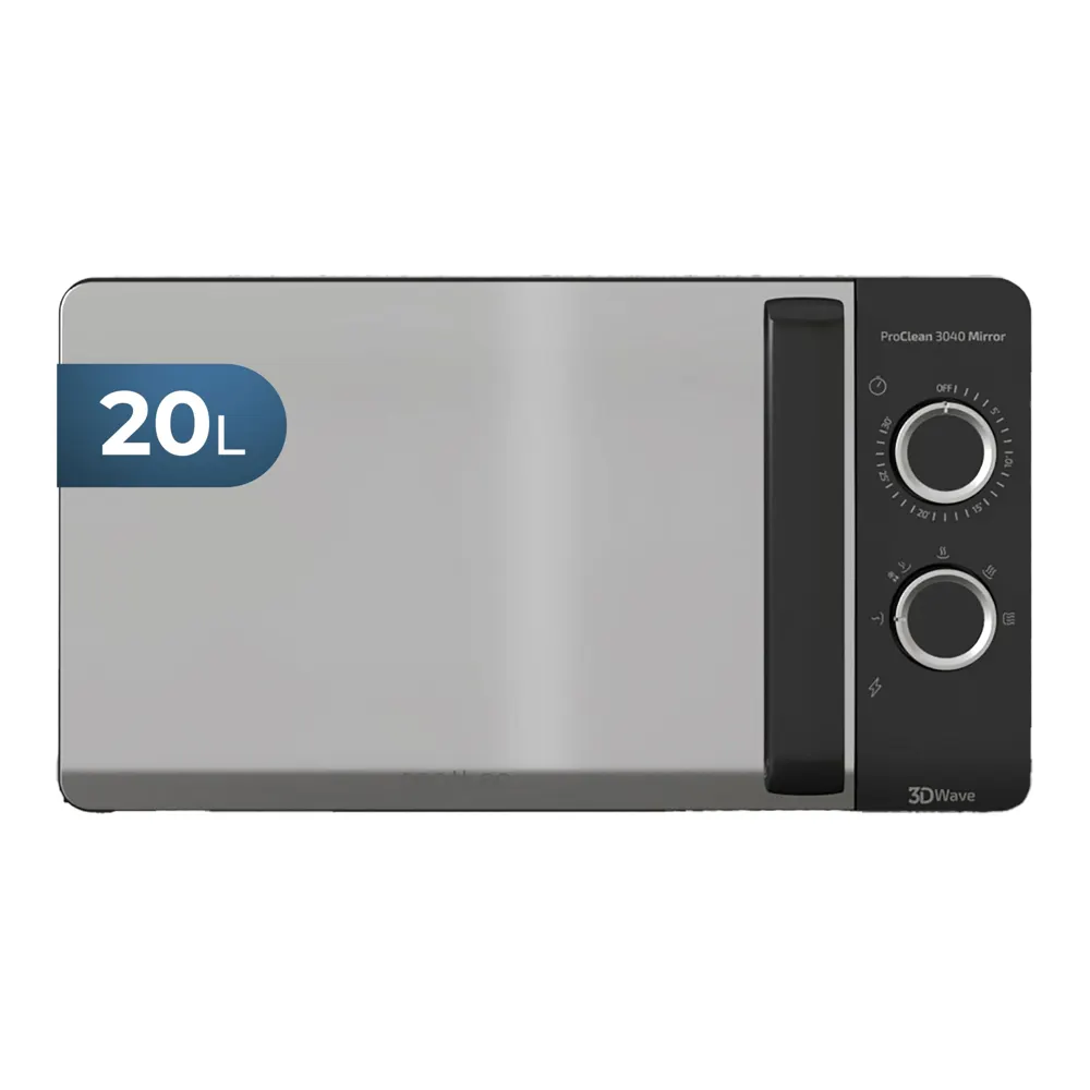 Cecotec Microondas de 20 Litros ProClean 3040. 700 W de Potencia, Revestimiento Ready2Clean, 6 Niveles Funcionamiento, Temporizador 30 min, Modo Descongelar, Negro